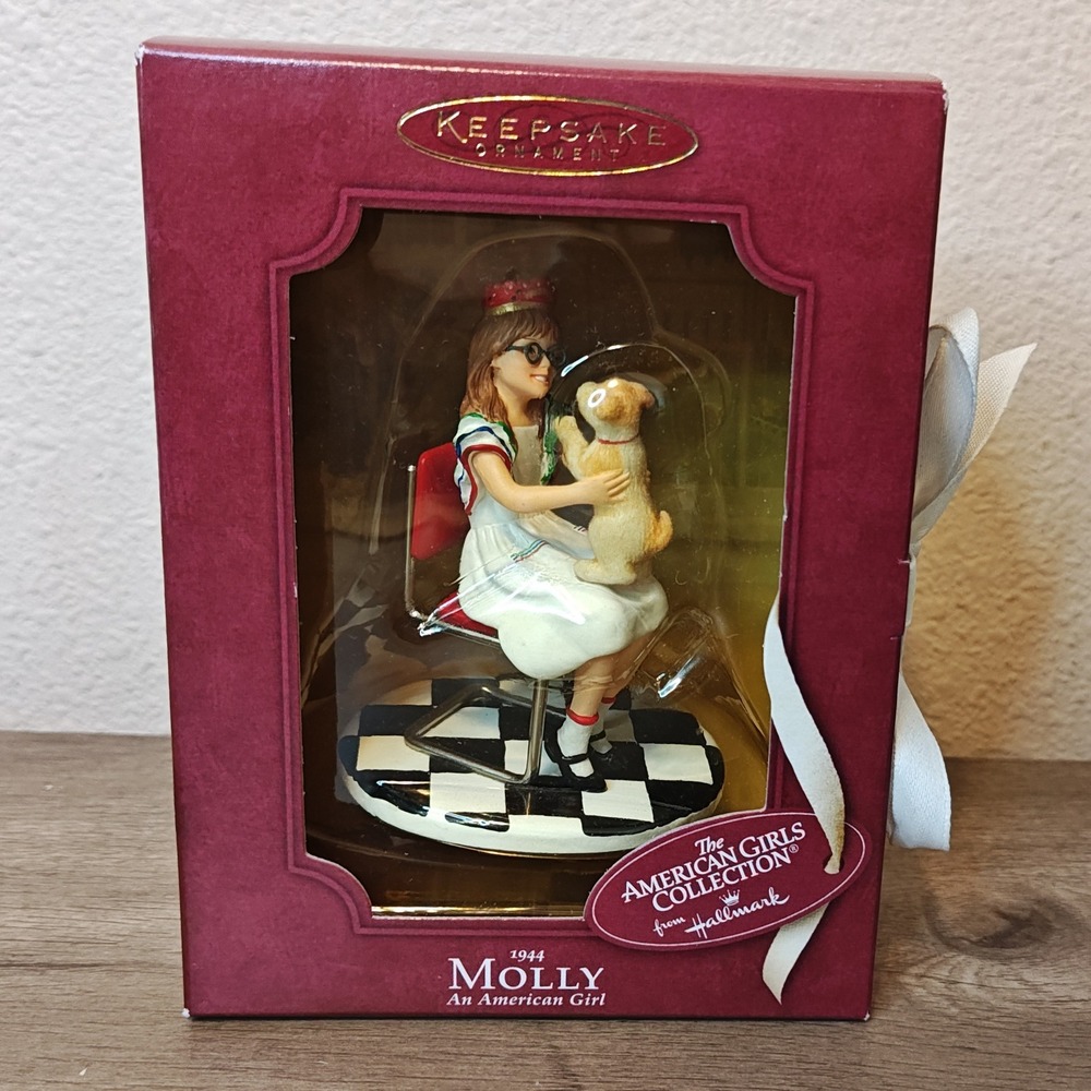 NIB Hallmark American Girl Molly McIntire Keepsake Ornament 2003 1944 Red White